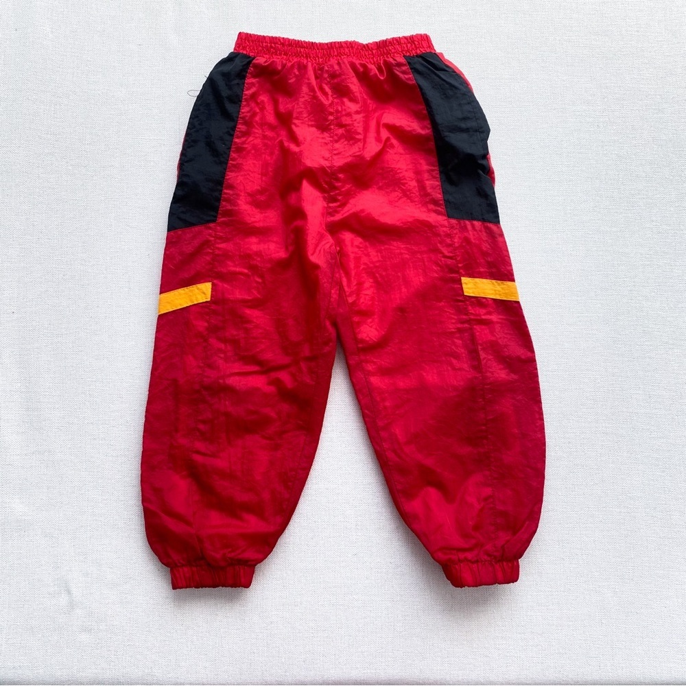 Vintage Pull On Elastic Windbreaker Jogger Pants Red 5T
